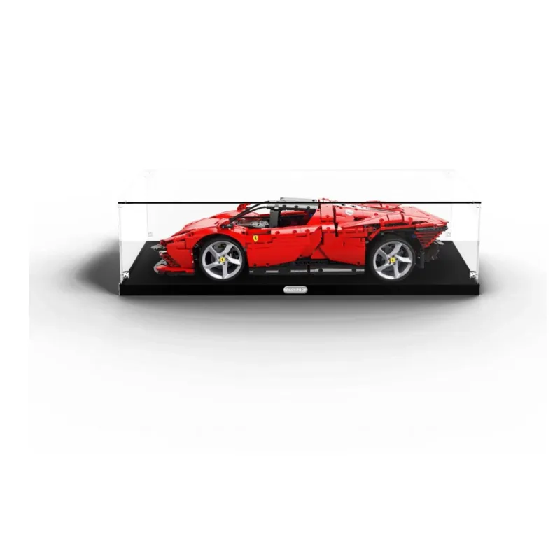 LEGO Ferrari Daytona SP3 & Minimalist Full Transparent Assembly Display Case Building Blocks 42143  Display Case 2-1