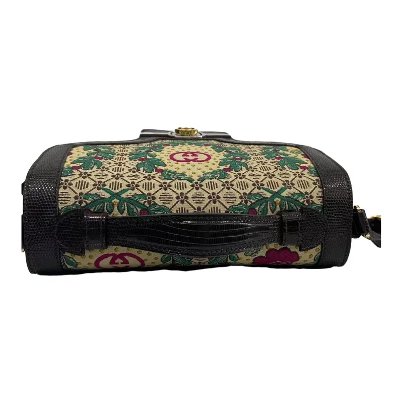 GUCCI Canvas With Leather Messenger Bag, Small Square Bag, Shoulder Bag Women's-8