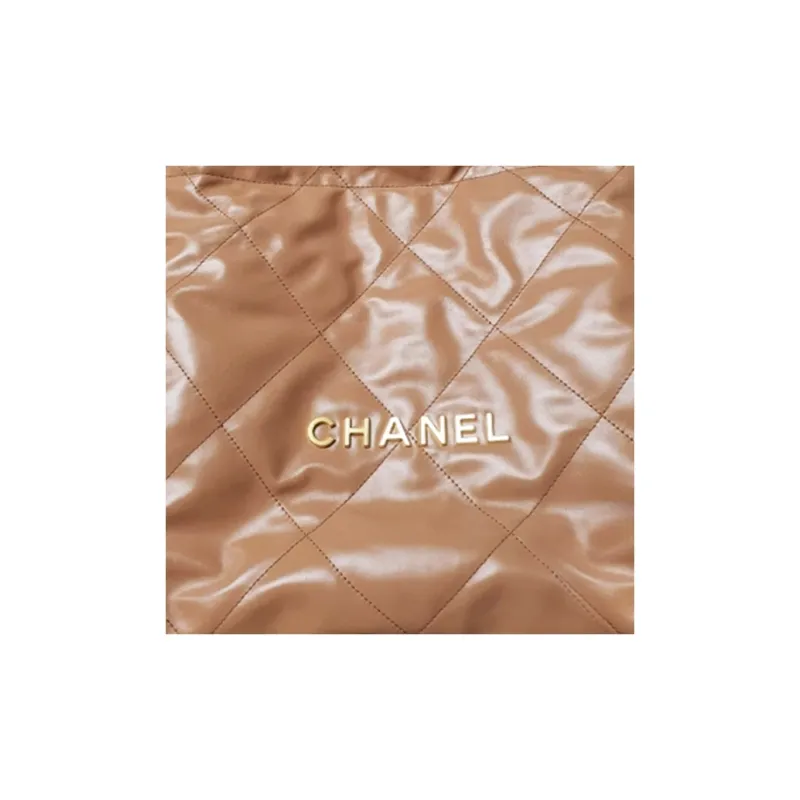 CHANEL 22Bag Cow Leather Tote Bag, Shopping Bag, Handbag, Shoulder Bag Trumpets Women's Milk Tea Brown Coffee-1
