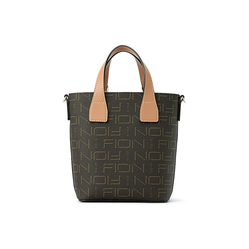 FION Fabric Commute Bag, Tote Bag, Shopping Bag, Handbag, Shoulder Bag, Crossbody Bag Women's Coffee & Camel-5
