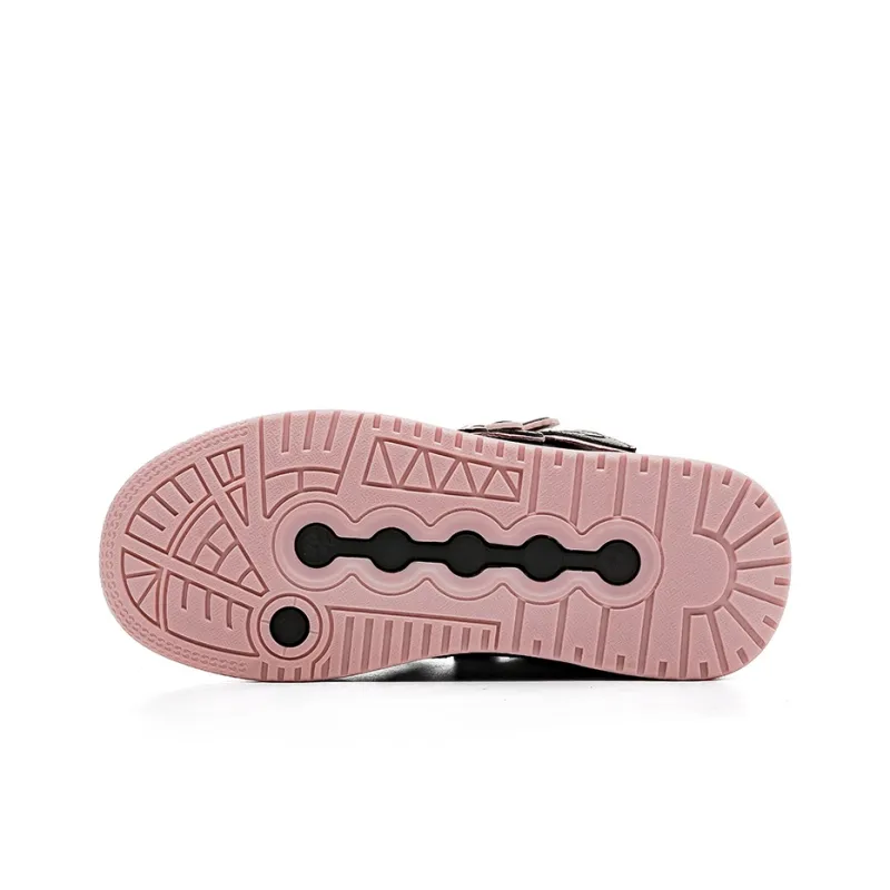 Warrior Anti Slip Wear Resistant Low Top Skateboard Shoes Women's Black Pink-4