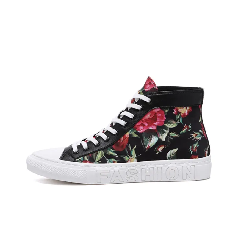 YEDANI High Top Canvas Shoes Men's Black-0