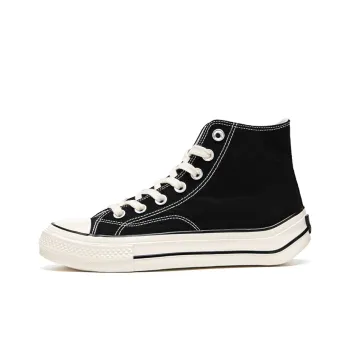 WARRIOR Cloud Sail Series Canvas Shoes Unisex High Top Black