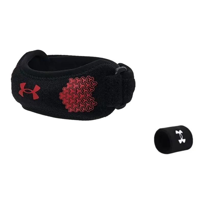 Under Armour Running Fitness Patella Bands Compression Black Red Polyester-5