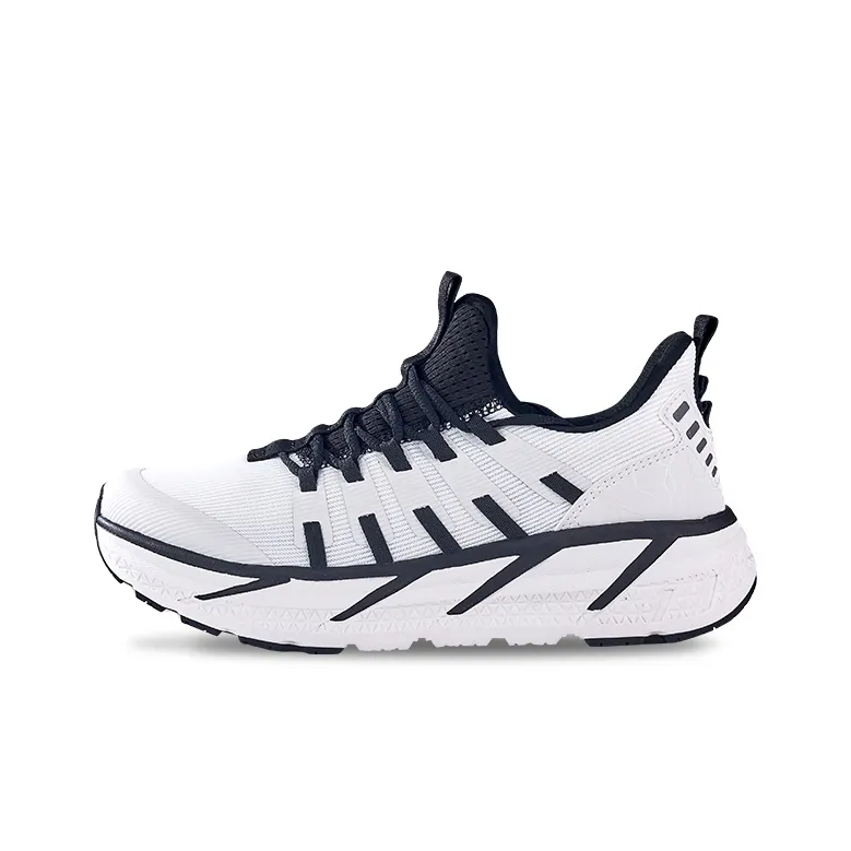 HOT POTATO R19 Cushioned Wear Resistant Breathable Slip Resistant Low Top Running Shoes Unisex Black White-0