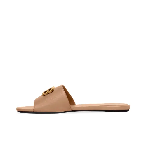 Balenciaga Groupie Slip-Resistant Slide Slippers Women's Beige