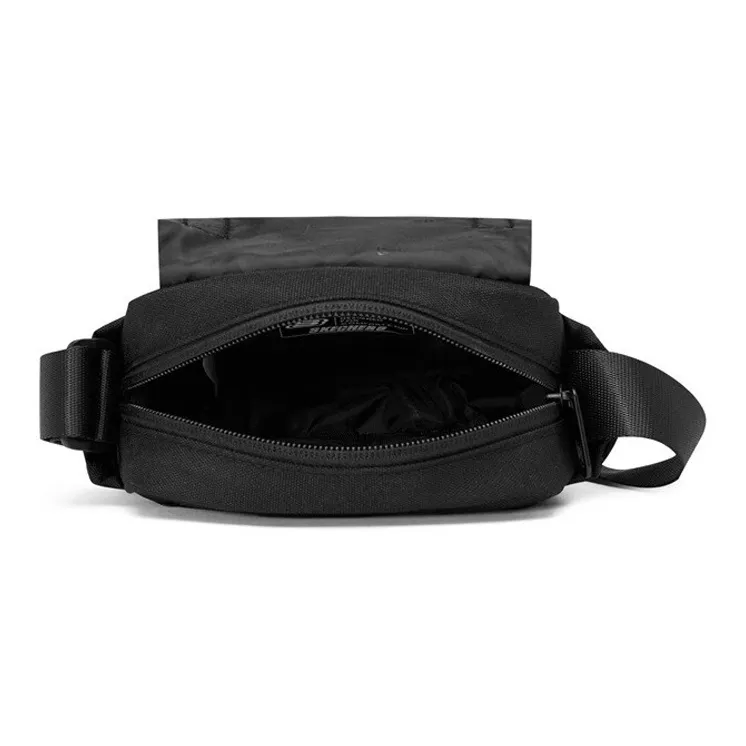 Skechers Fabric Shoulder Bag, Crossbody Bag Unisex Black-3