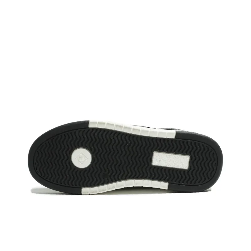 Meiretu Abrasion Resistant Lightweight Slip Resistant Low Top Skateboard Shoes Men's Black-5