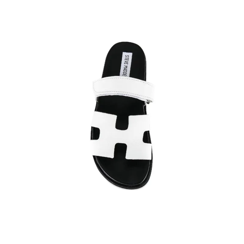 STEVE MADDEN Mayven Slide Slippers Women's Black White-4