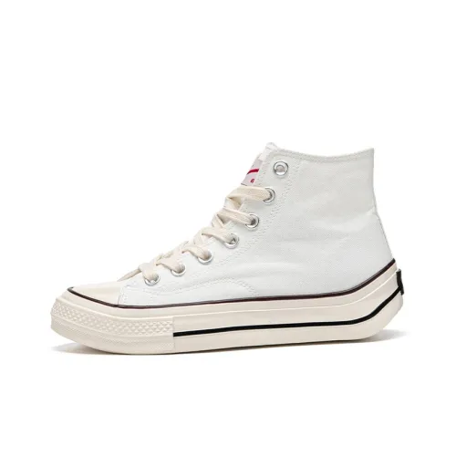 WARRIOR Cloud Sail Series Canvas Shoes Unisex High-Top White