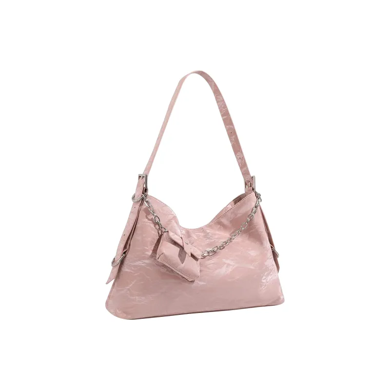 UNITE STAR PU Tote Combo Bag Shoulder Bag Women's Khaki/Pink/Black-4