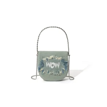 MASTER CANVAS Fabric Washable Denim Saddle Bag Canvas Bag Handbag Shoulder Bag Crossbody Bag Regular Women's Denim Blue