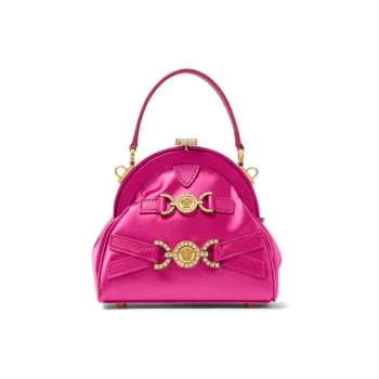 VERSACE Viscose Blend With Sheepskin One Shoulder Handbags Women's Fuchsia