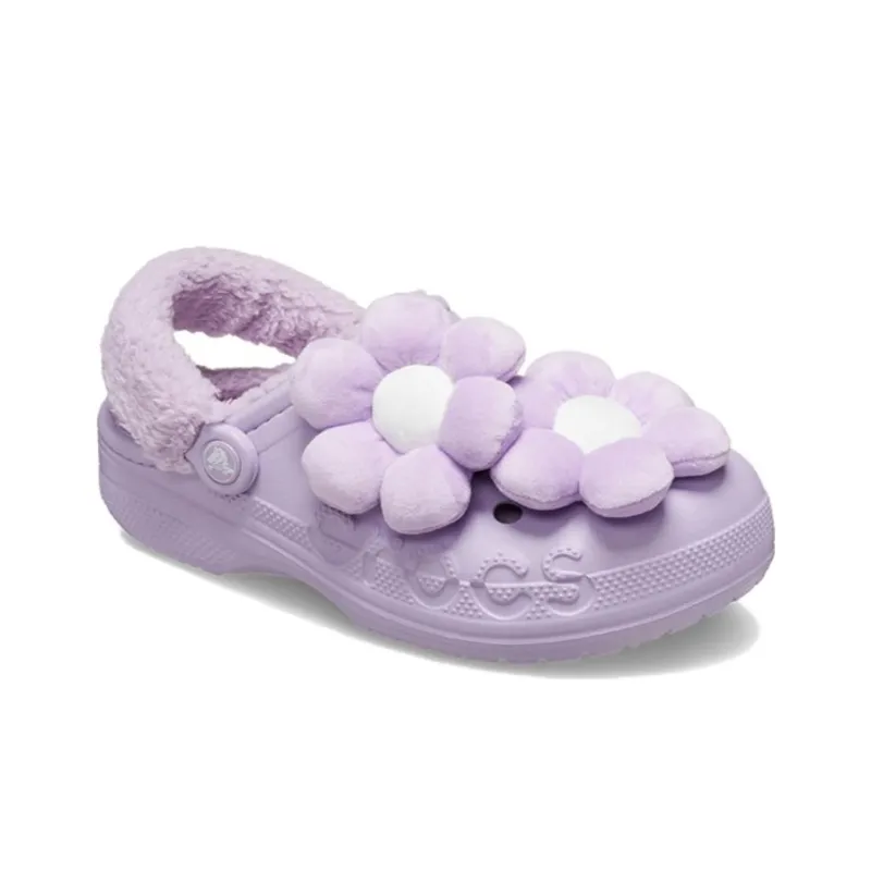 Crocs Baya Lined Fuzz Strap Singles Day 'Purple White' Women's-2