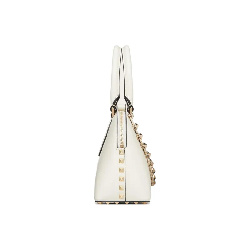 Valentino ROCKSTUD Calfskin One Shoulder Handbags Women's Ivory-2