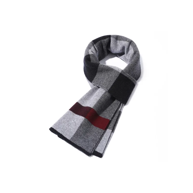 Jiu Ji Pure Wool Knit Scarves Men's-1