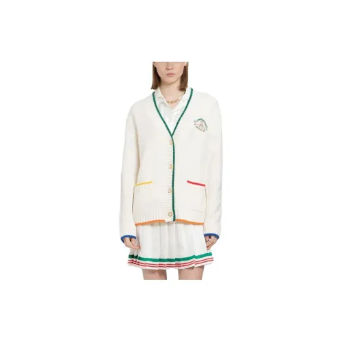 CASABLANCA Logo-embroidered Contrasting-trim Cardigan