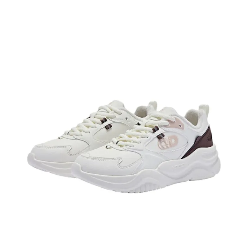 QIAODAN Warm And Wear Resistant Low Top Chunky Sneakers Women's Ivory Cocoa-2
