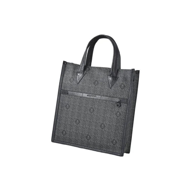 Hush Puppies Cow Leather, Synthetic Leather Briefcase Large Size Men's Gray/Black-5