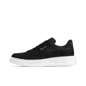 LOUIS VUITTON Beverly Hills Low Top Skateboard Shoes Men's Black