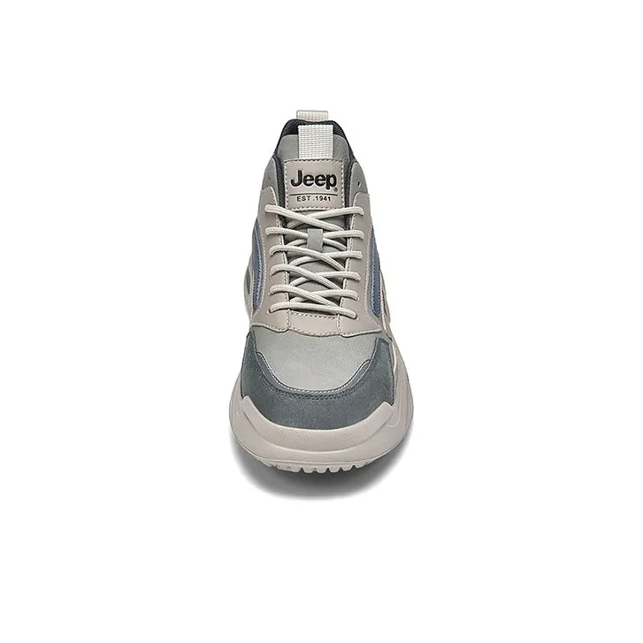 Jeep Shock Absorbers With Slip Resistant And Abrasion Resistant Properties Mid Top Casual Shoes Men's Gray Blue-3
