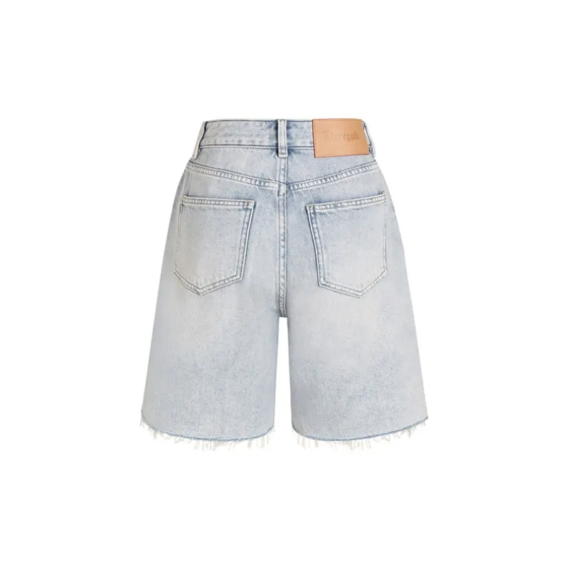 LIUREGALI Denim Shorts Women's Light Blue-1