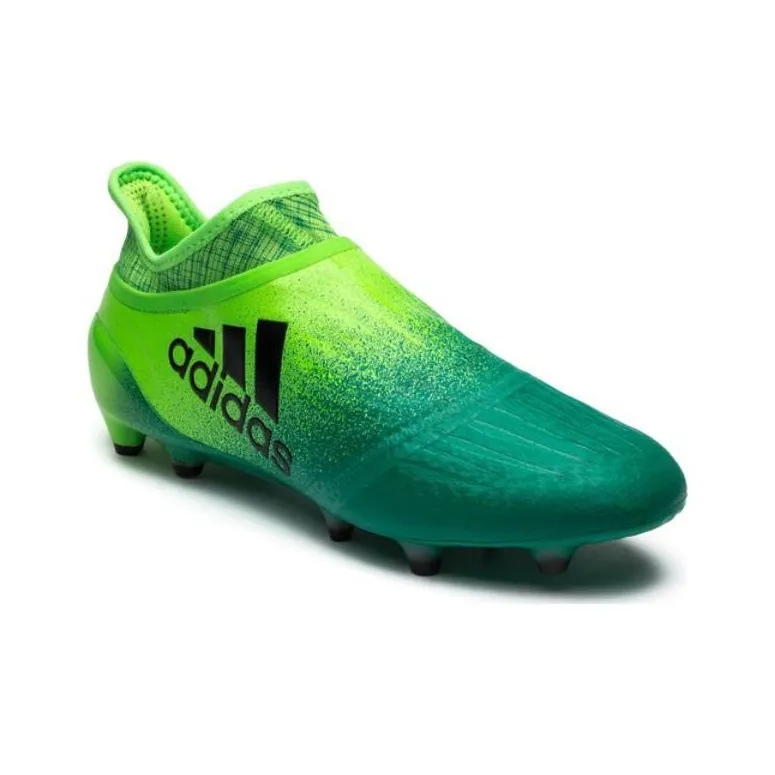 Adidas X 16+ PureChaos FG/AG Turbocharge Cushioning Breathable Soccer Shoes Men's Solar Green-3