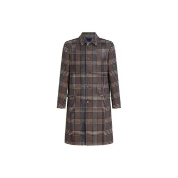 ETRO Single Breasted Plaid Check Coat