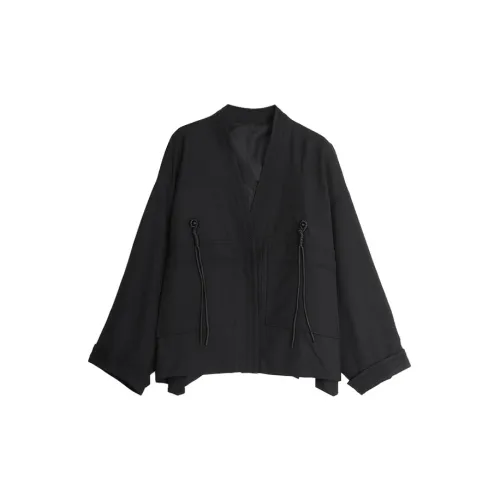 SETIROM Cropped Coats Women's Black