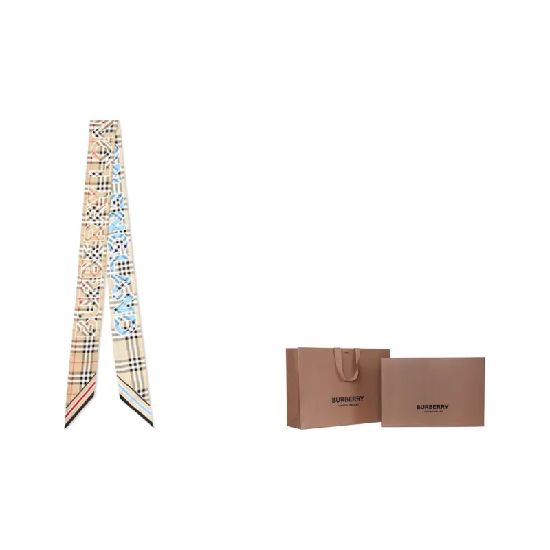 Burberry Vintage Silk Scarves Women's-5