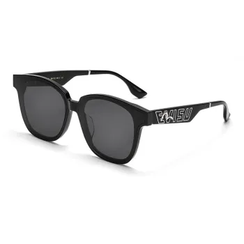 EVISU Plate Frame Square Sunglasses Unisex Black