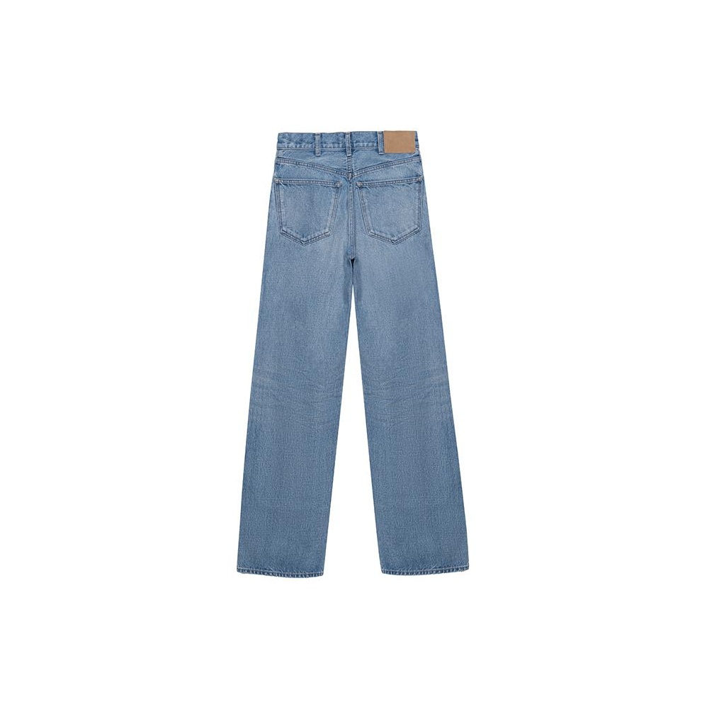 CELINE Triomphe Jeans Women's Blue - POIZON