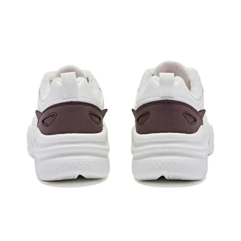 QIAODAN Warm And Wear Resistant Low Top Chunky Sneakers Women's Ivory Cocoa-4
