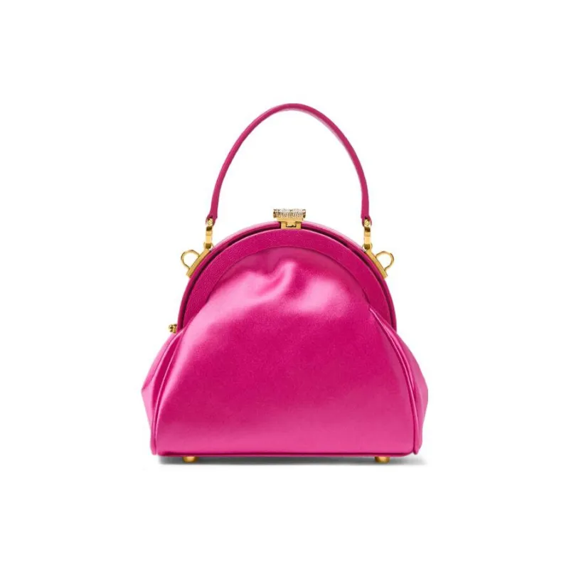 VERSACE Viscose Blend With Sheepskin One Shoulder Handbags Women's Fuchsia-2