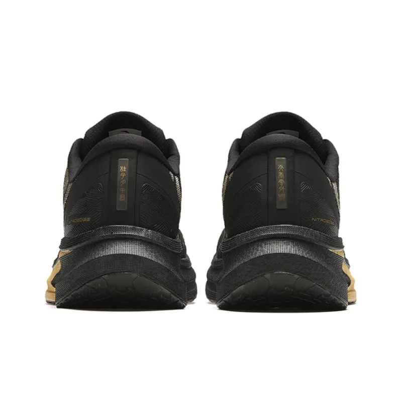 Anta Cushioning Wear-Resistant Low-Top Running Shoes Men's Black Gold-3