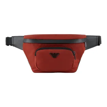 EMPORIO ARMANI Recycled Nylon Sling Bag, Crossbody Bag, Fanny Pack Medium Size Men's Orange