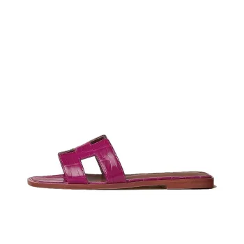 HERMES Rubber Sole Slide Slippers Women's Fuchsia