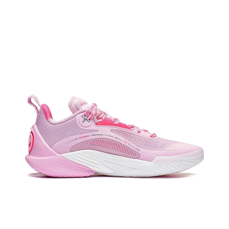 LiNing Speed 10 Durable Breathable Low-Top Basketball Shoes Men's Soft Cherry Blossom Pink-1