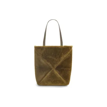 LOEWE Shearling Tote Bag, Shopping Bag, Handbag Regular Women's Dark Green