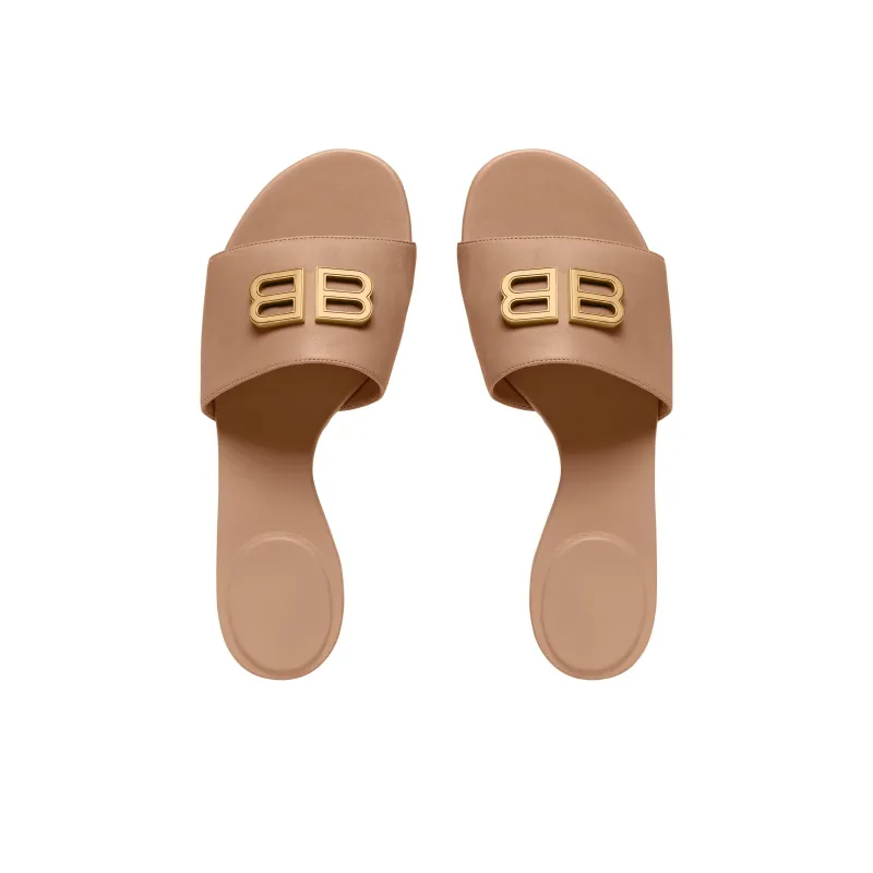 Balenciaga Groupie Slip-Resistant Slide Slippers Women's Beige-3