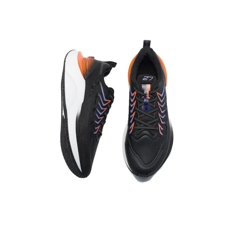 XTEP Wind And Fire Generation 27 Anti Slip Wear Resistant Low Top Running Shoes Men's Black Orange-4