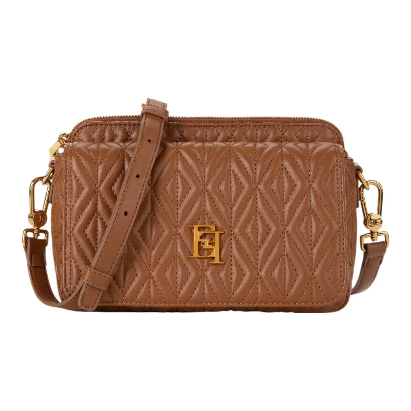 Elisabetta Franchi Artificial Leather Crossbody Bag Shoulder Bag Medium Size Women's Toffee Color-0