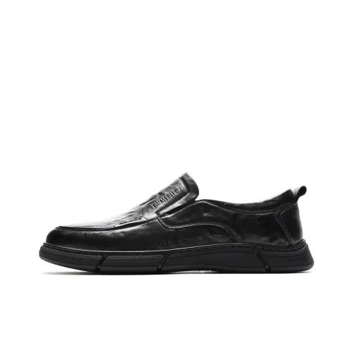 TRUMPPIPE Men's Casual Shoes Men Low-Top Black