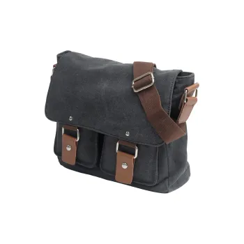 Slazenger Cow Leather Canvas Messenger Bag Canvas Bag Camera Bag Crossbody Bag Unisex Black/Coffee/Army Green