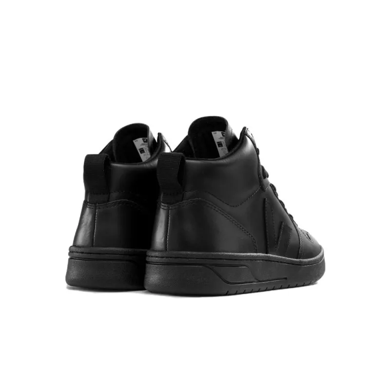 VEJA High-Top Skateboard Shoes Unisex Black-4