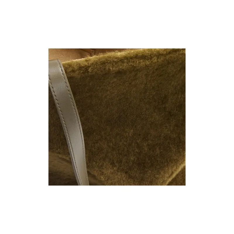 LOEWE Shearling Tote Bag, Shopping Bag, Handbag Regular Women's Dark Green-6