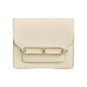 HERMES Roulis Goatskin Clutch Shoulder Bag Crossbody Bag Fanny Pack Wallet Regular Women's I2 Nata Cream White