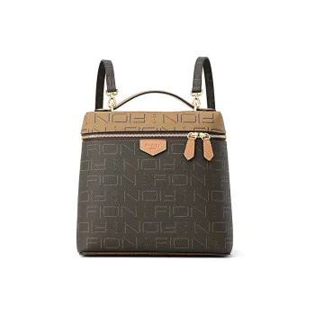 FION Canvas Backpack Women's Brown Famous Tea