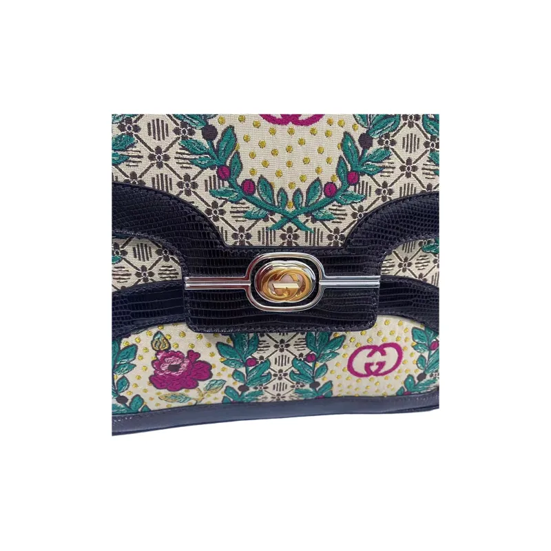 GUCCI Canvas With Leather Messenger Bag, Small Square Bag, Shoulder Bag Women's-11