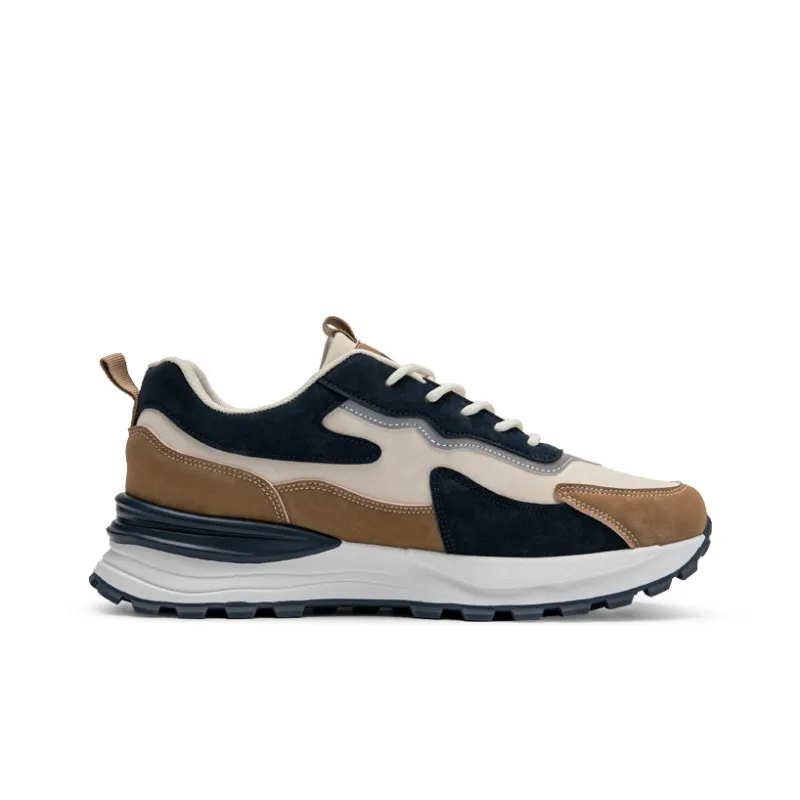 Warrior Shock Absorbers With Slip Resistant And Abrasion Resistant Properties Low Top Chunky Sneakers Men's Beige Brown-1